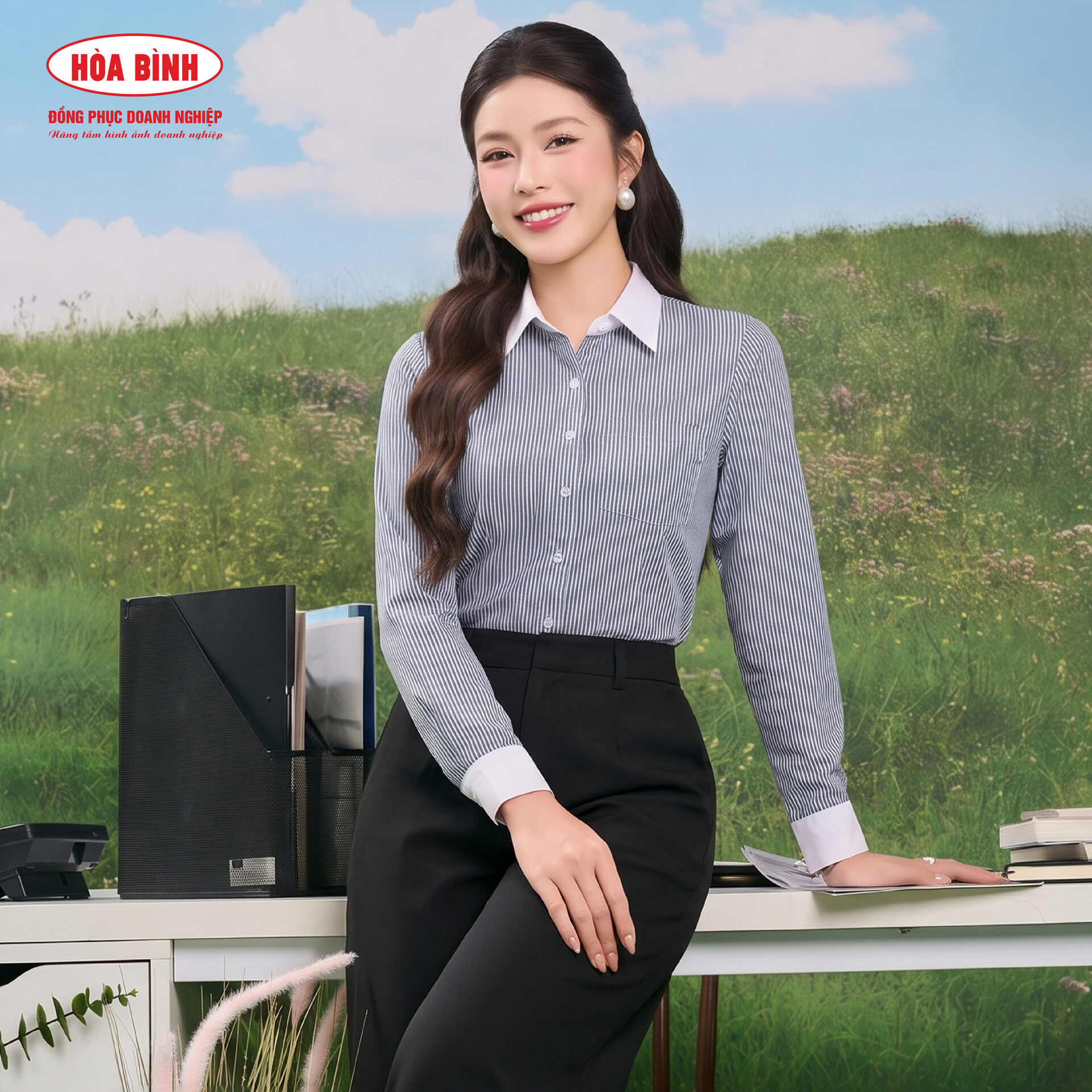 Áo sơ mi nữ tay phồng – Vải Lụa Mango